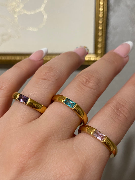 Colorful Stainless Steel Gold Rings