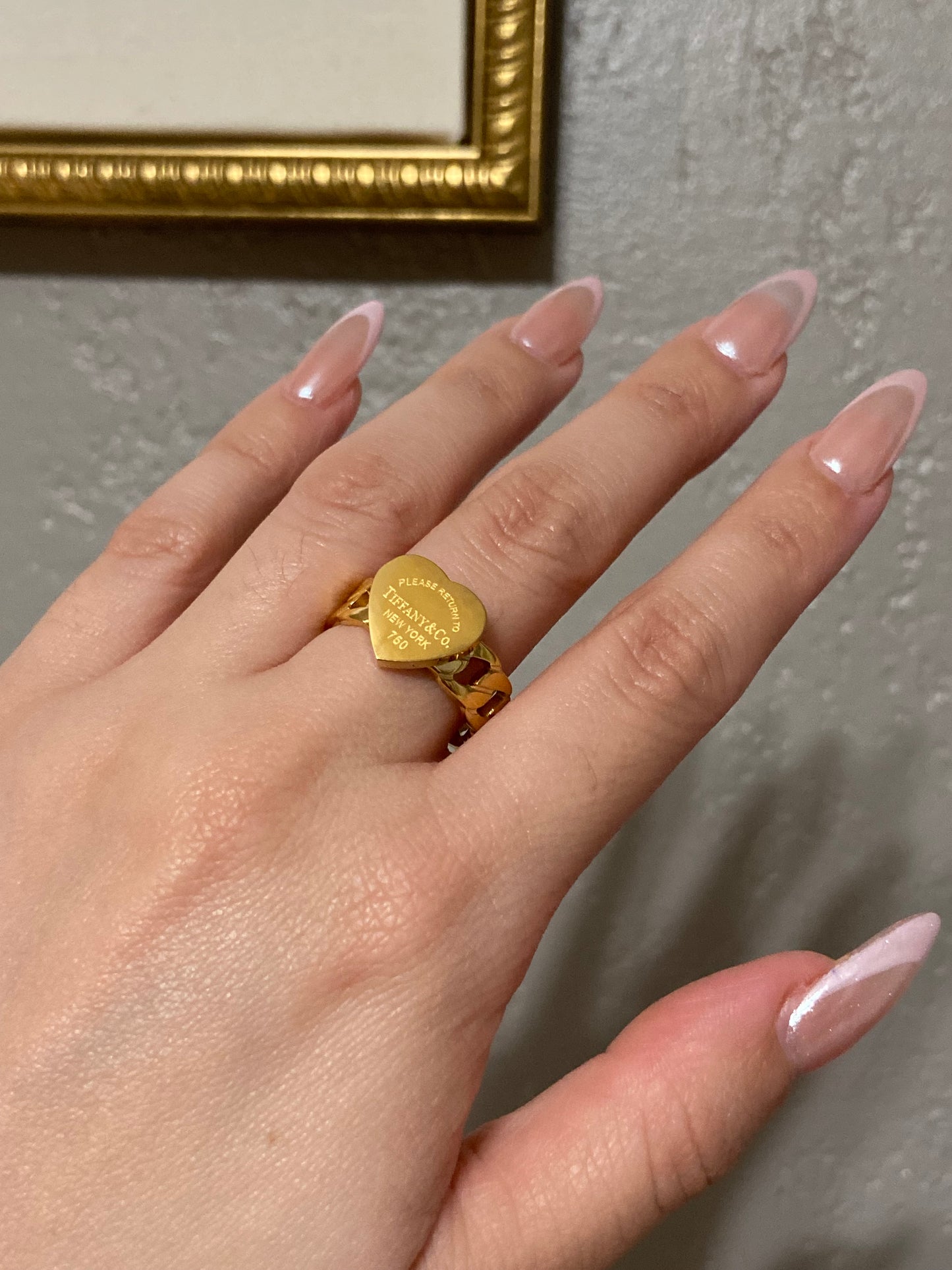 Tiff & Co Stainless Steel Adjustable Gold Ring