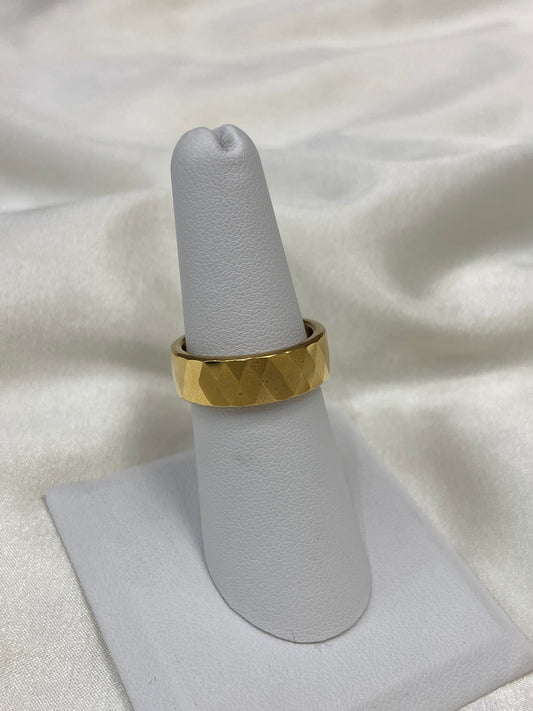 Gold Disco Stainless Steel Ring