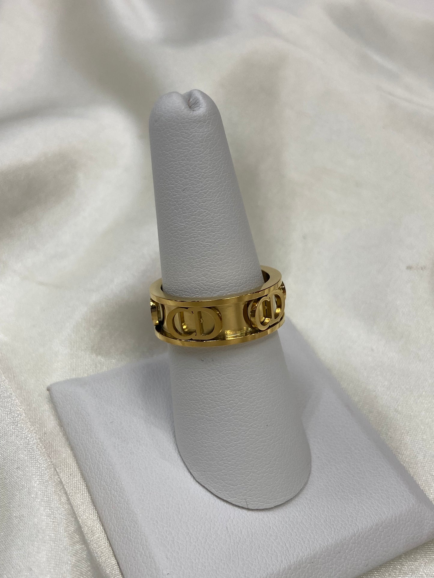 CD Chunky Stainless Steel Gold Ring