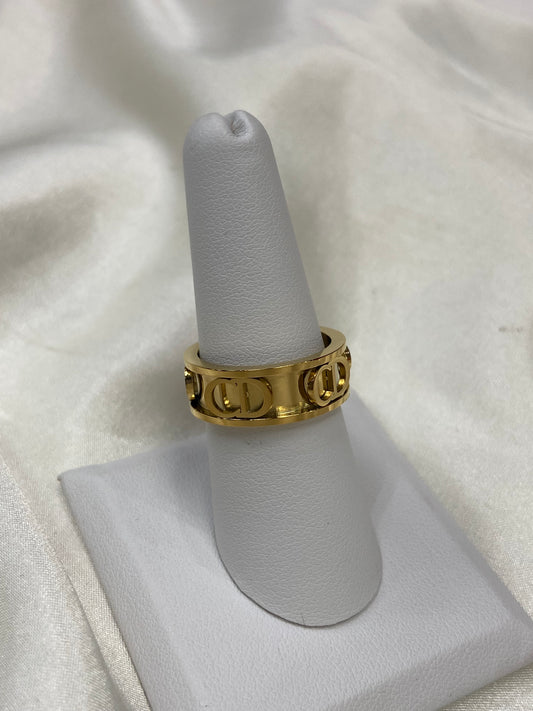 CD Chunky Stainless Steel Gold Ring