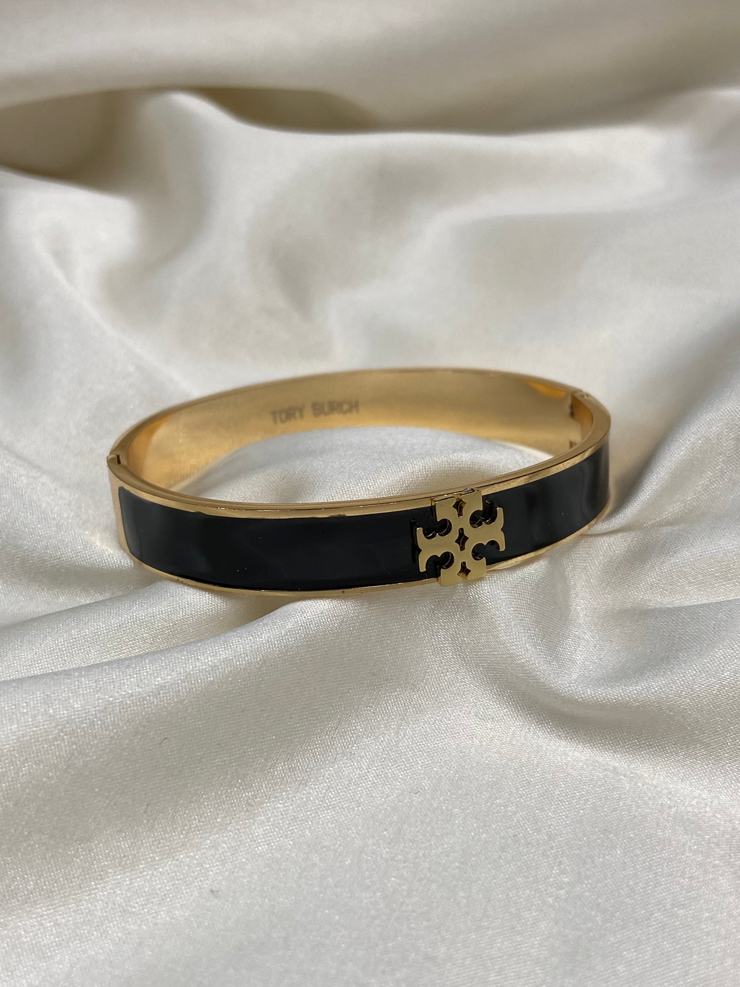 Tory B Logo Stainless Steel Gold Bangle