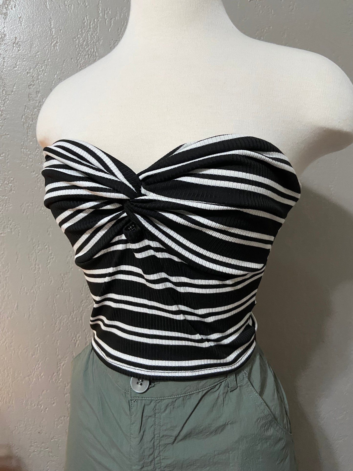 Striped Knit Tube Top