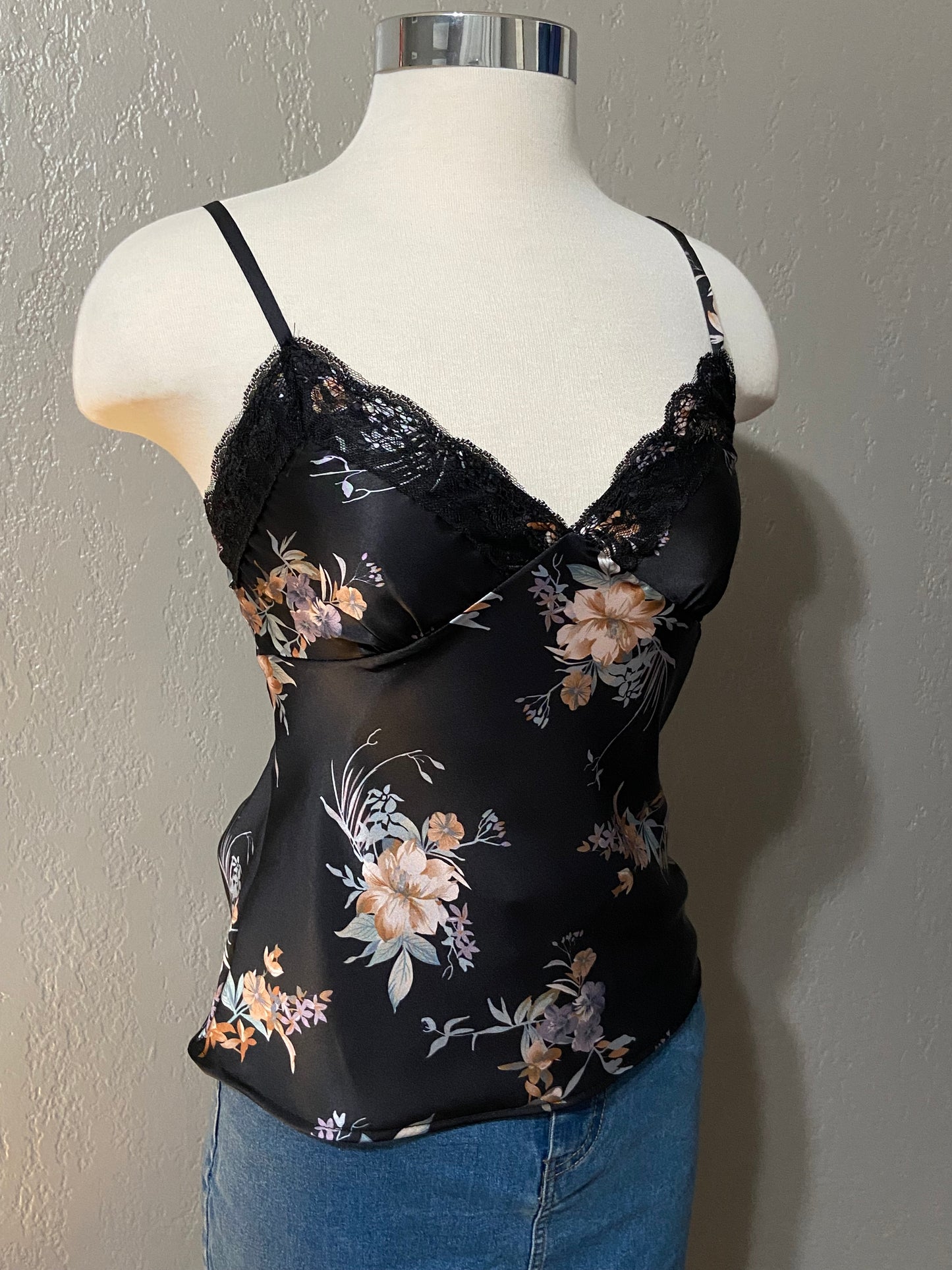 Floral Satin Tank Top