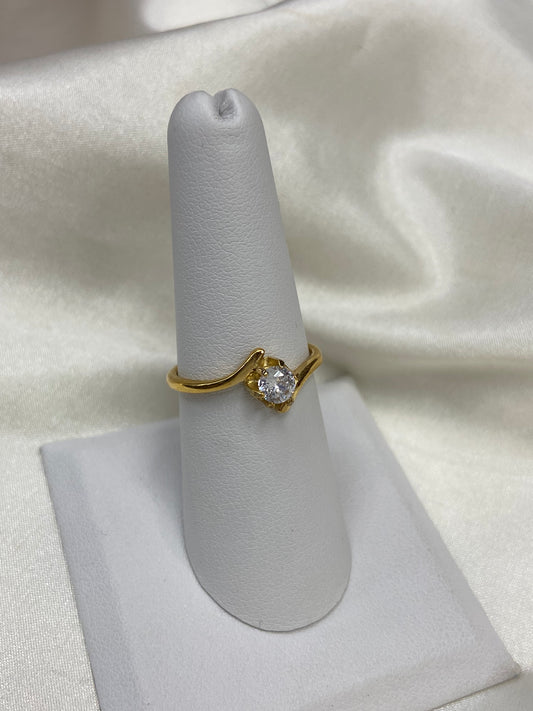 Dainty CZ Stainless Steel Gold Ring