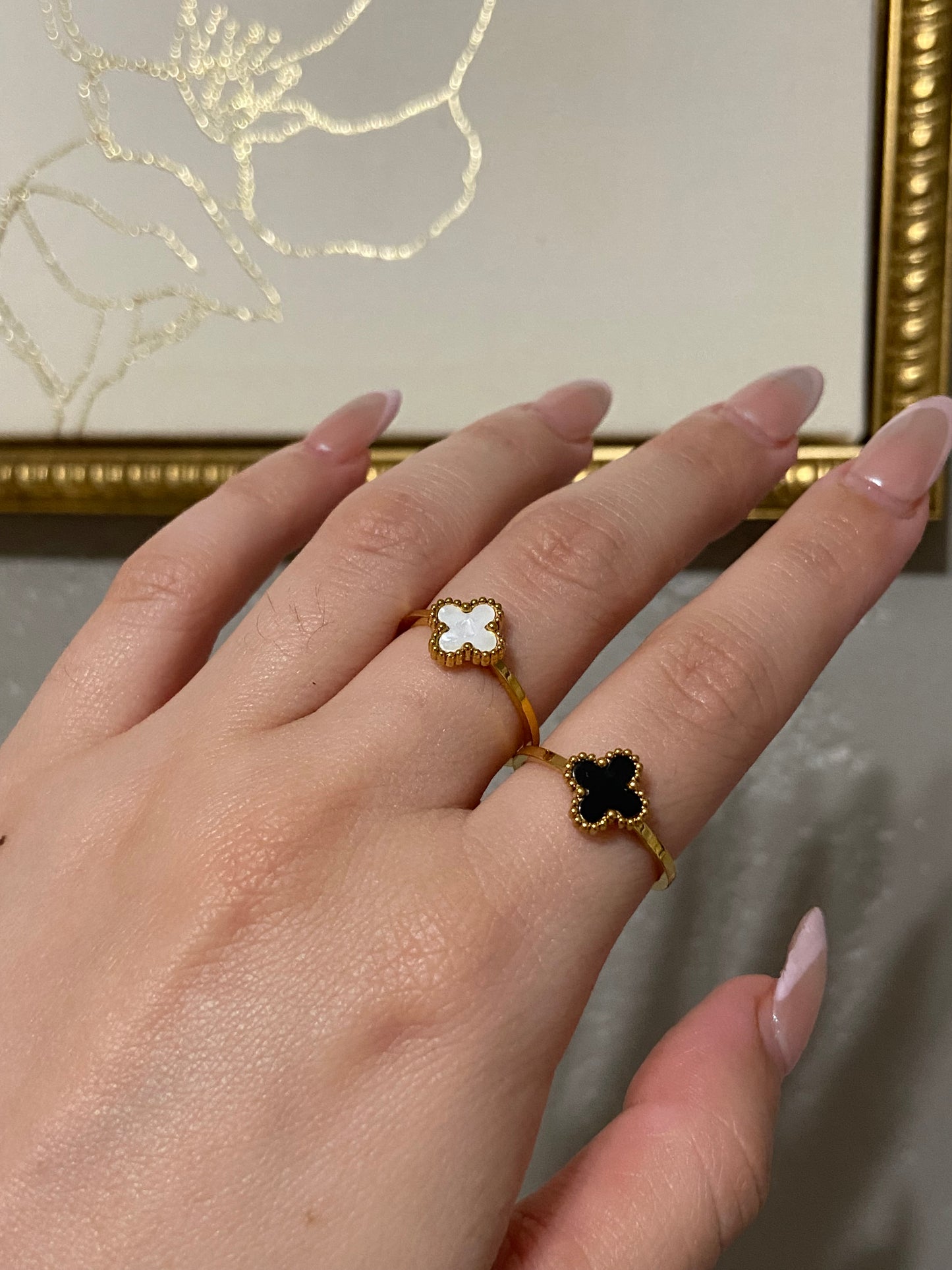 Mini Clover Stainless Steel Dainty Ring