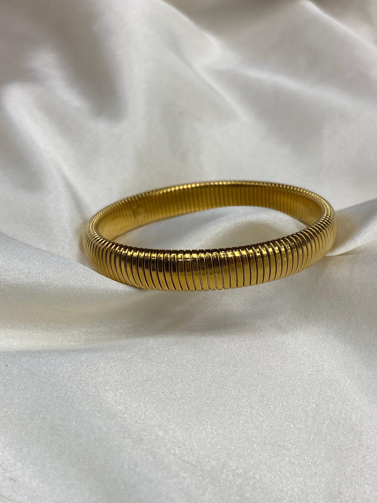 Striped Stainless Steel Gold Bracelet