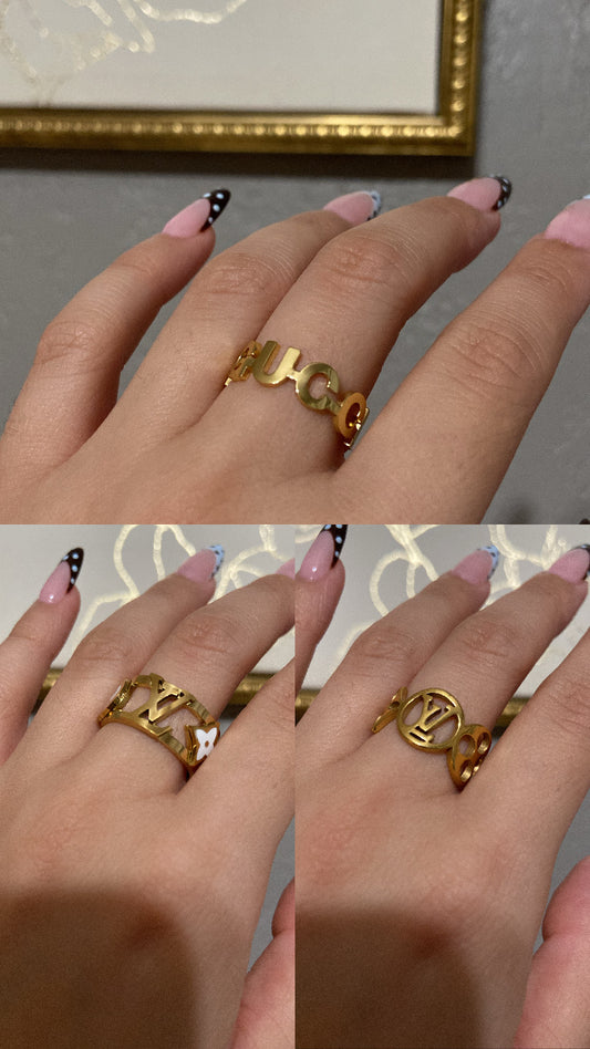 Adjustable Stainless Steel Gold Rings