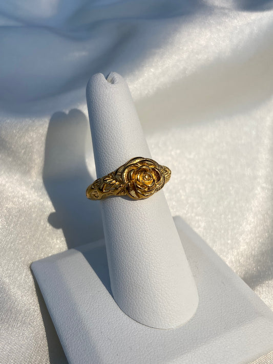 Gold Rose Stainless Steel Ring