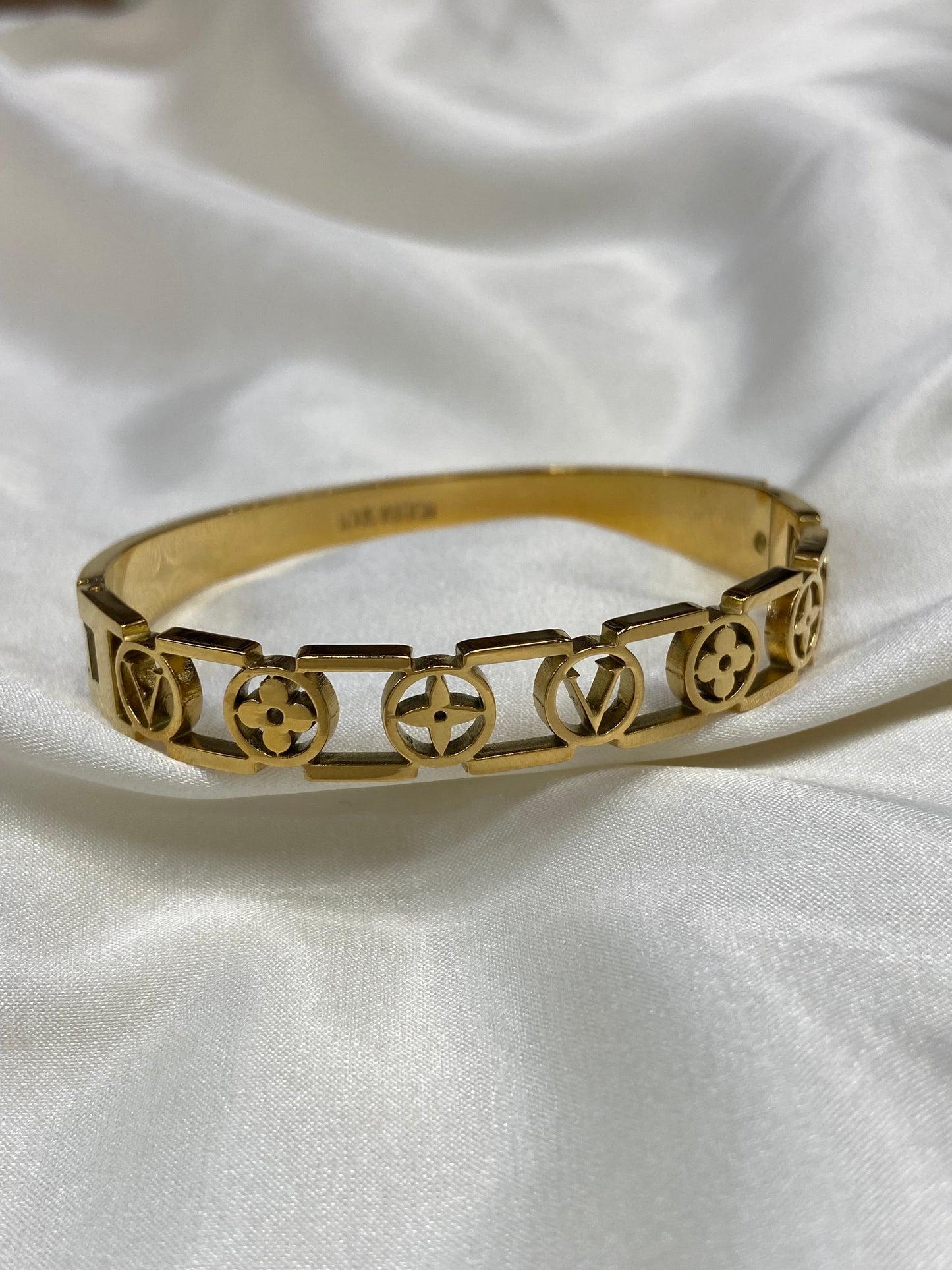 LV Stainless Steel Gold Bangles
