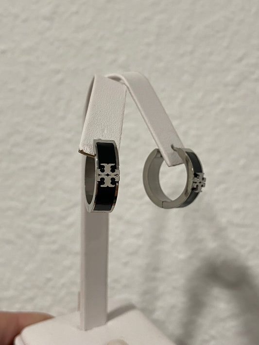 Tory B Stainless Steel Silver Hoops