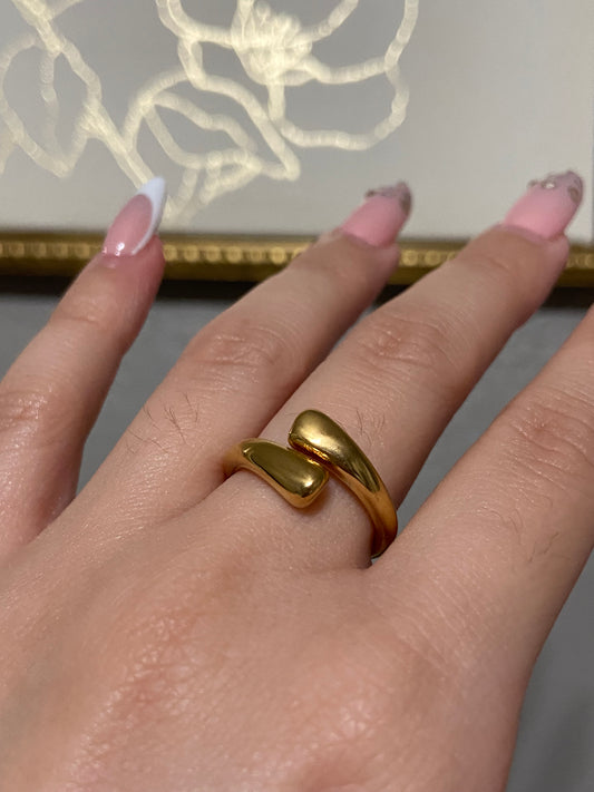 Wrapped Stainless Steel Gold Ring