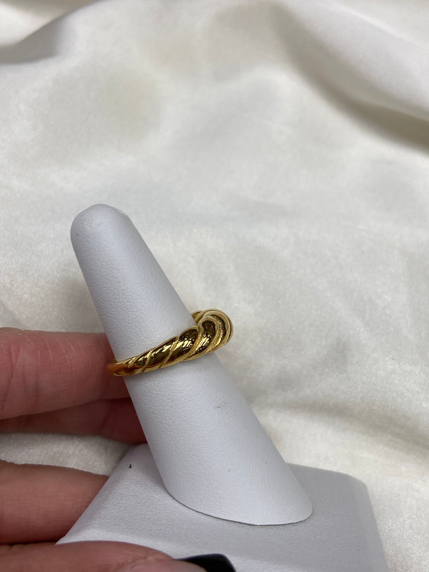 Croissant Stainless Steel Gold Chunky Ring