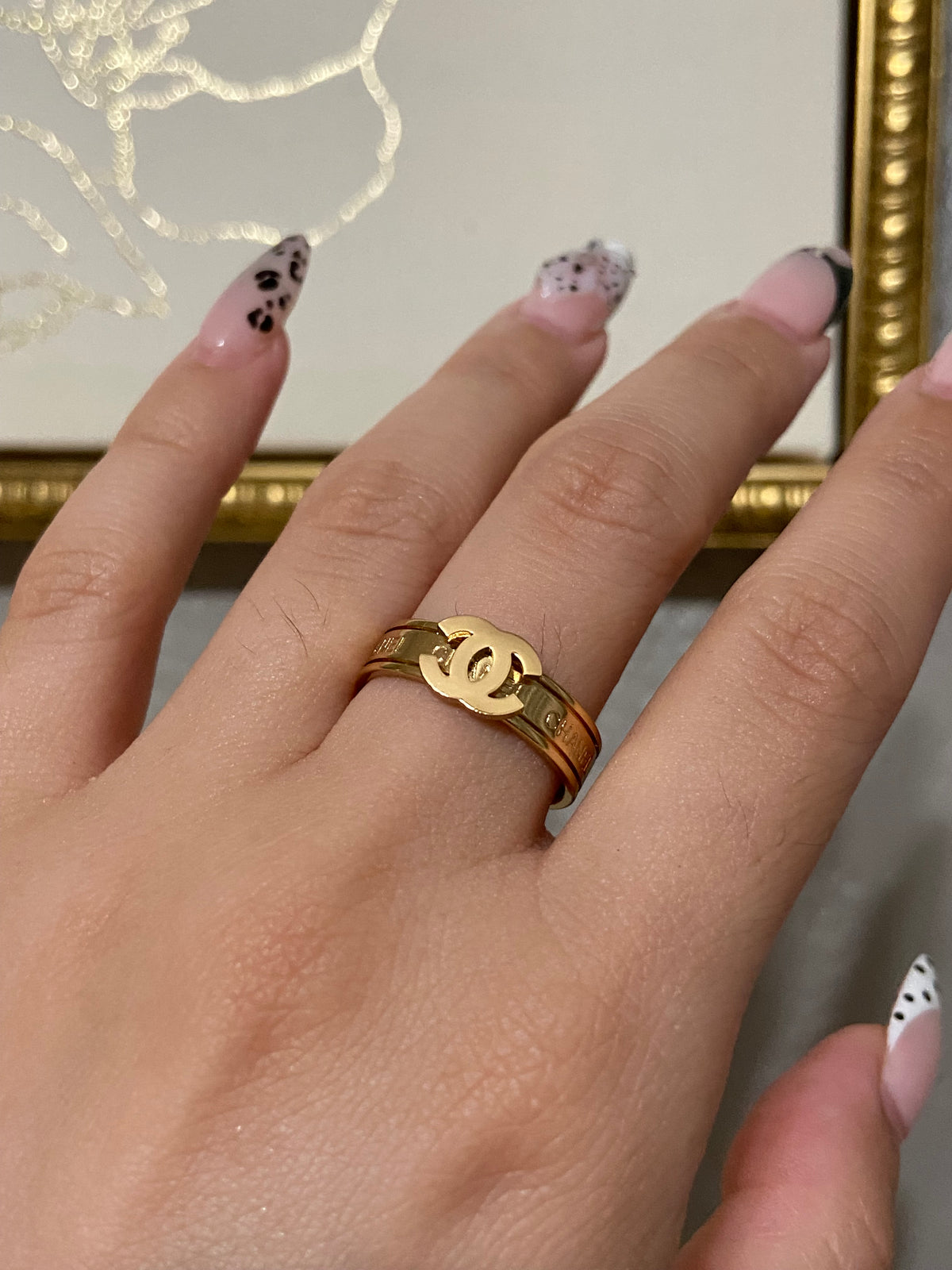 CC Stainless Steel Gold Ring