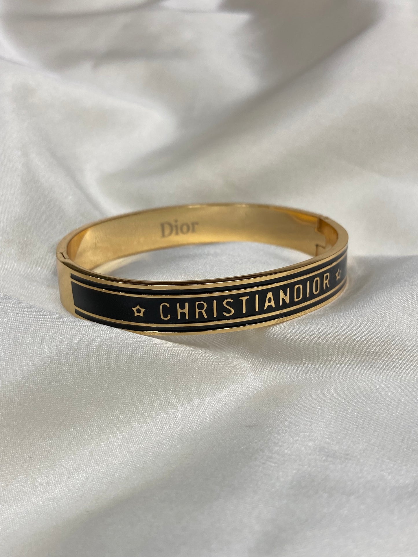 Adore Me Black Stainless Steel Gold Bangle