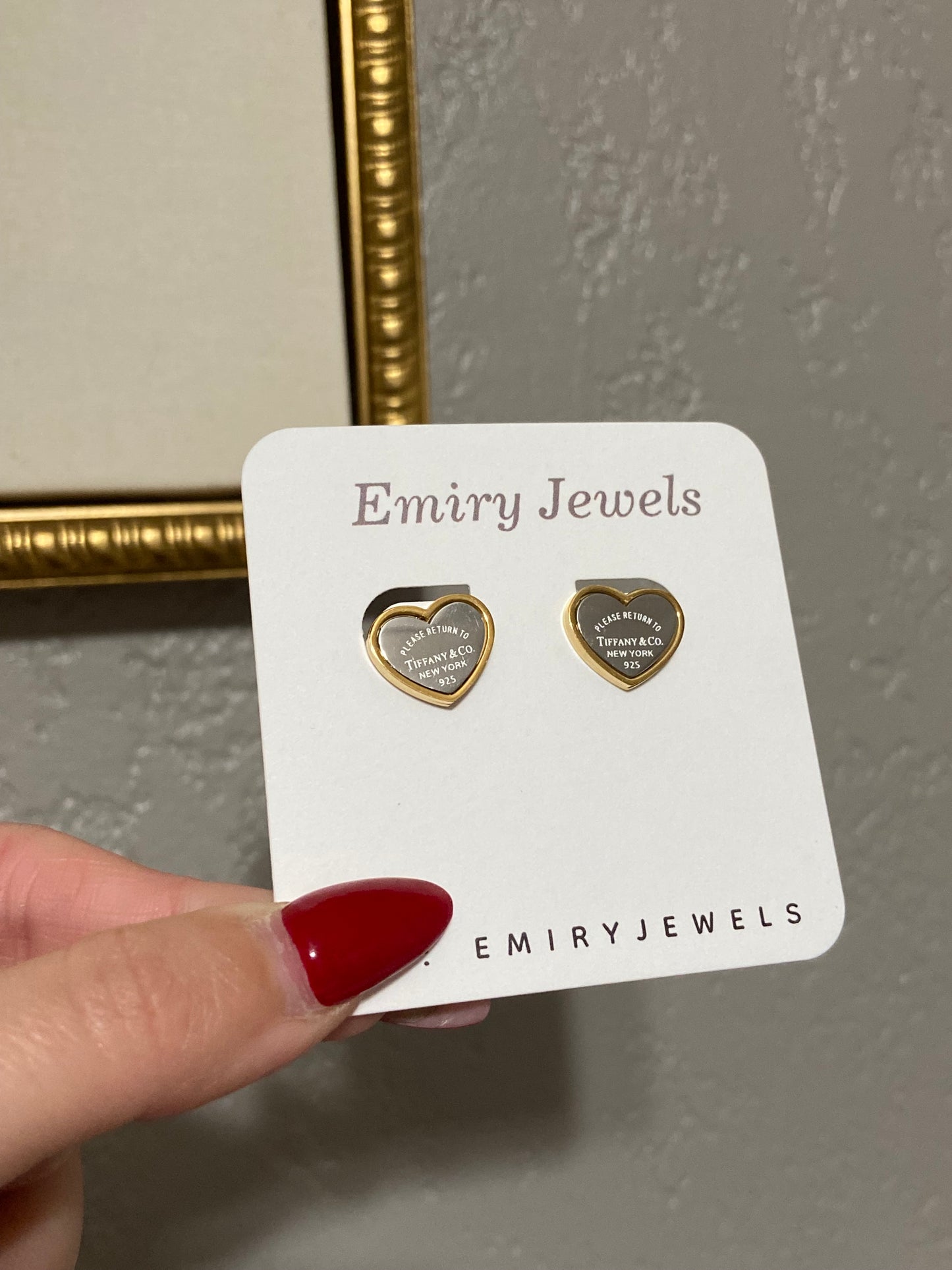 Tiff & Co Stainless Steel Heart Earrings