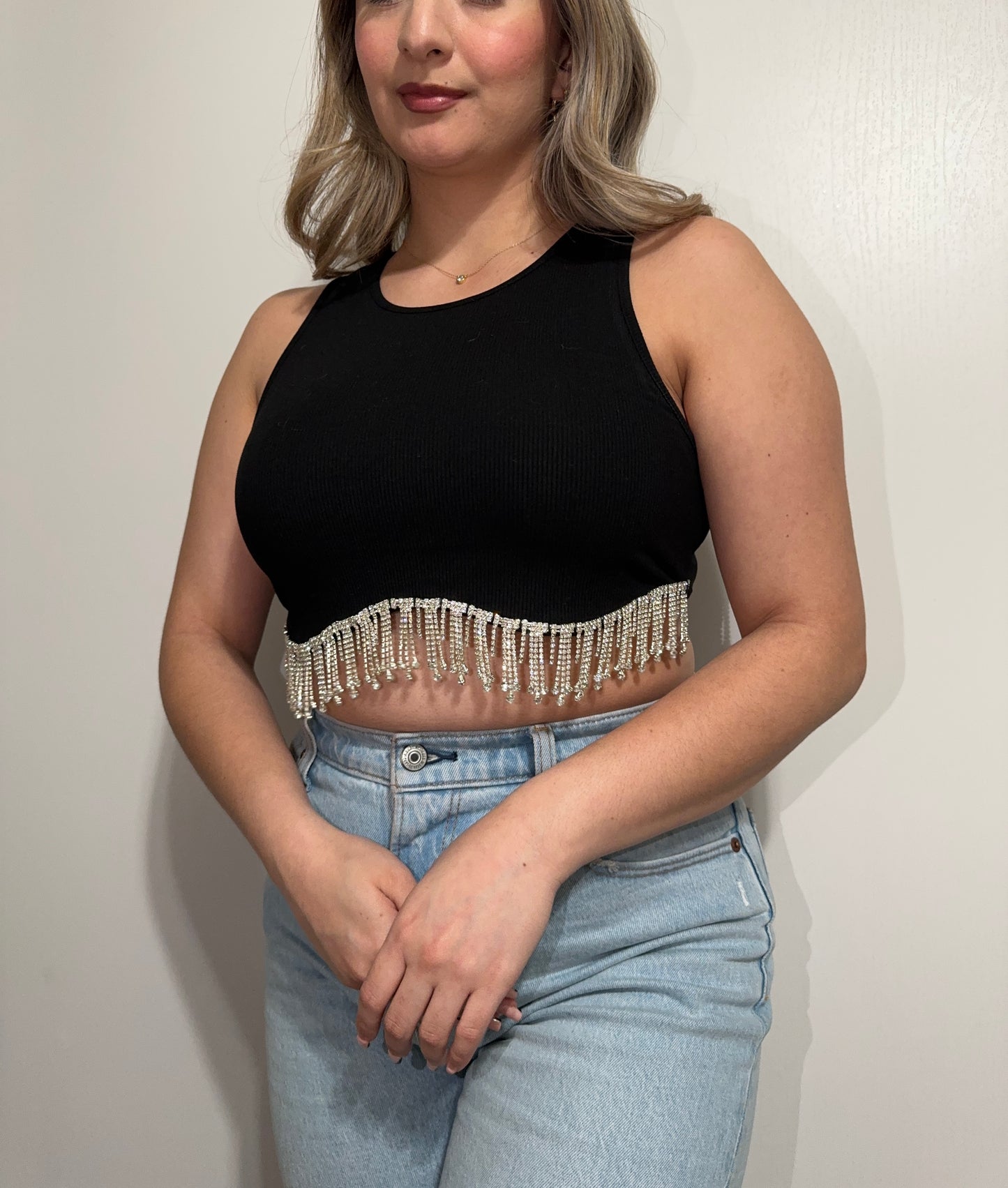 Rhinestone Crop Top