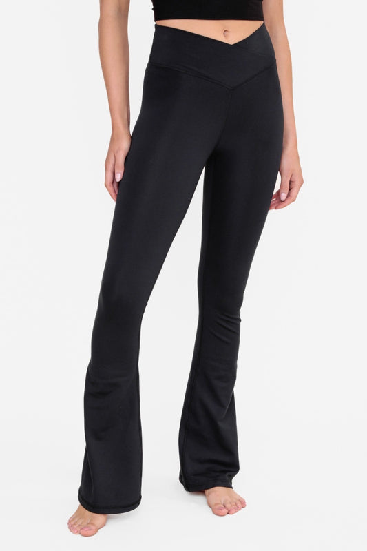 Black Flare Crossover Pants