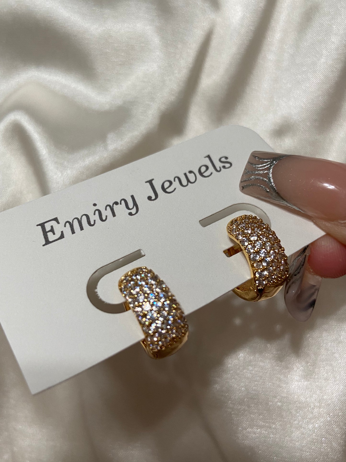 14k Gold Filled Rounded CZ Hoop Earrings