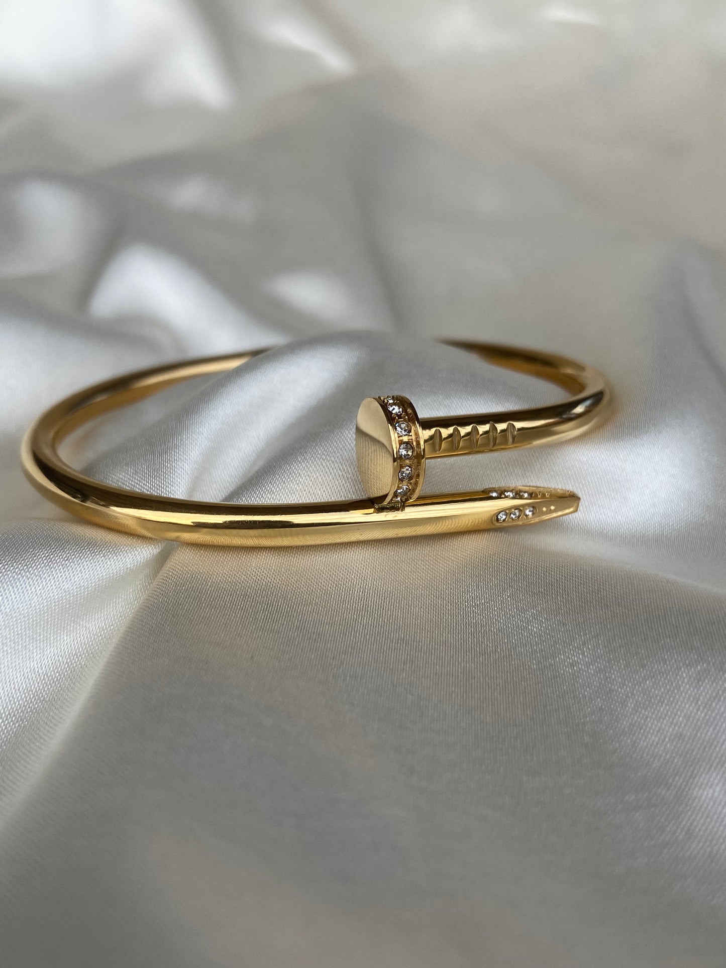 Nailed It Gold CZ Stainless Steel Bracelet