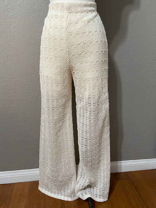 Cream Crotchet Pants