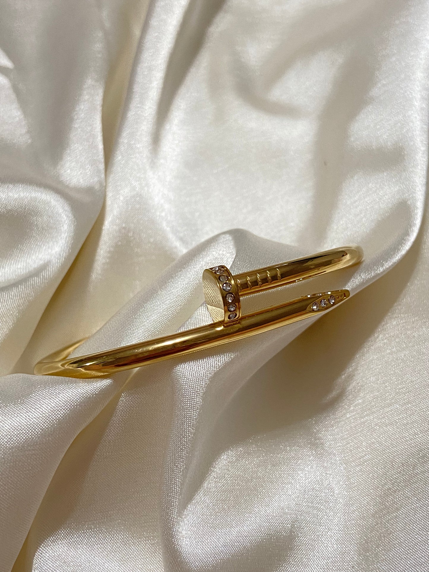 Nailed It Gold CZ Stainless Steel Bracelet