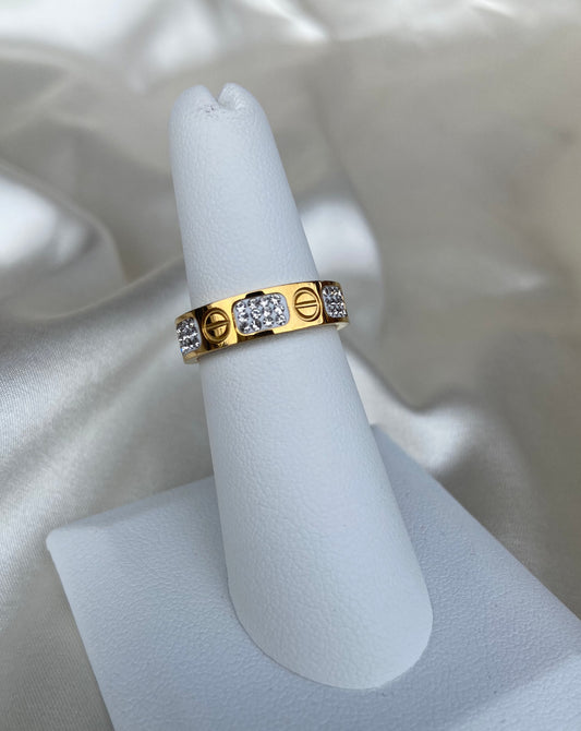 Gold Bling Stainless Steel Ring